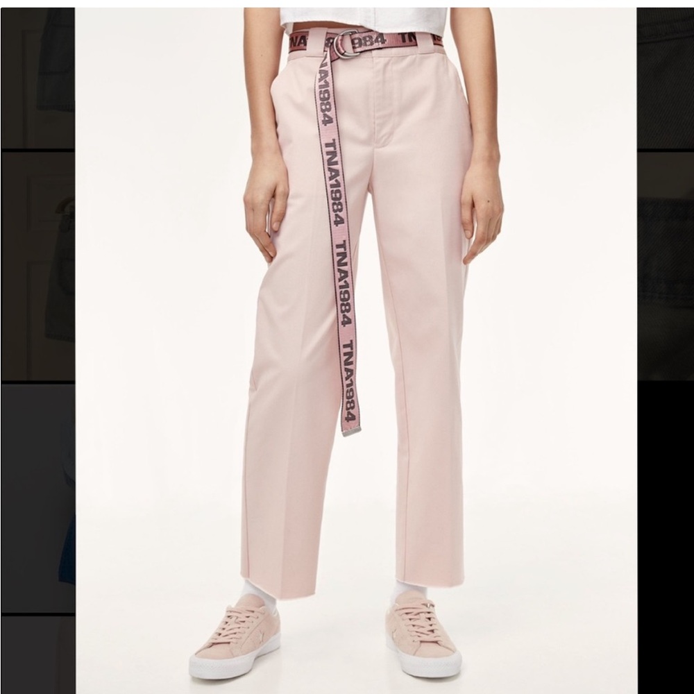 TNA Aritzia Size 4 Pink Skater Pants with Belt